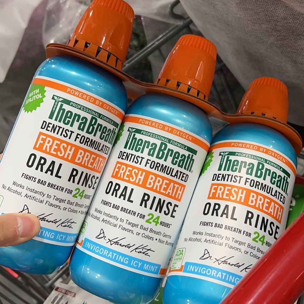 TheraBreath 24-Hour Fresh Breath Oral Rinse, Invigorating Icy Mint, 16oz